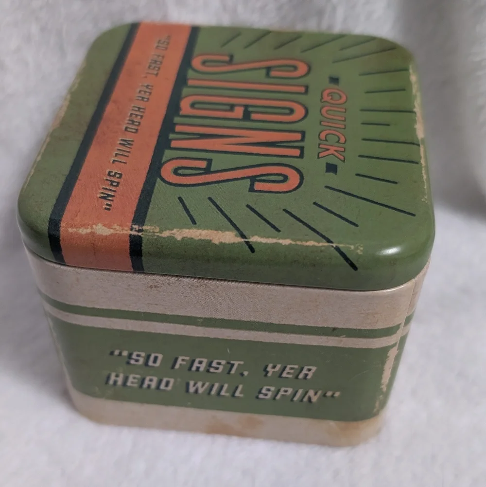 Fossil Green and Orange Tin Box